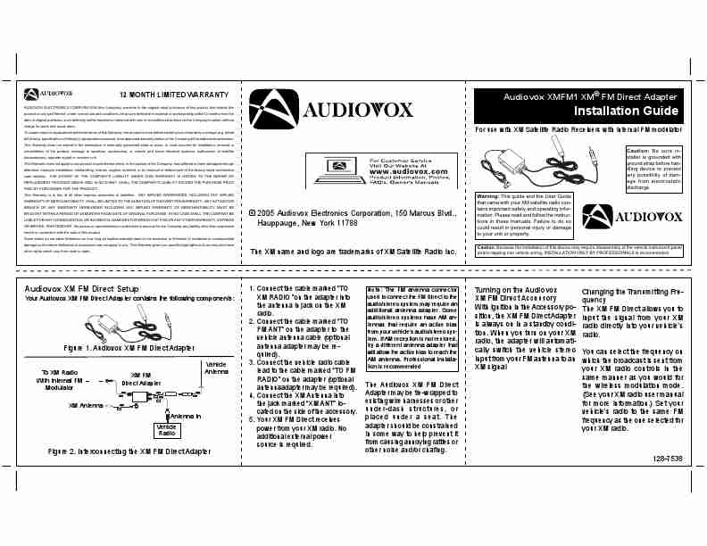 Audiovox Stereo Receiver XMFM1 XM-page_pdf